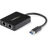 Startech.Com USB 3 2 Port Gigabit Ethernet LAN Adapter USB32000SPT